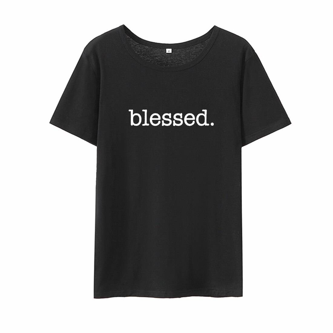 Women's Blessed Printed O-Neck T-Shirt