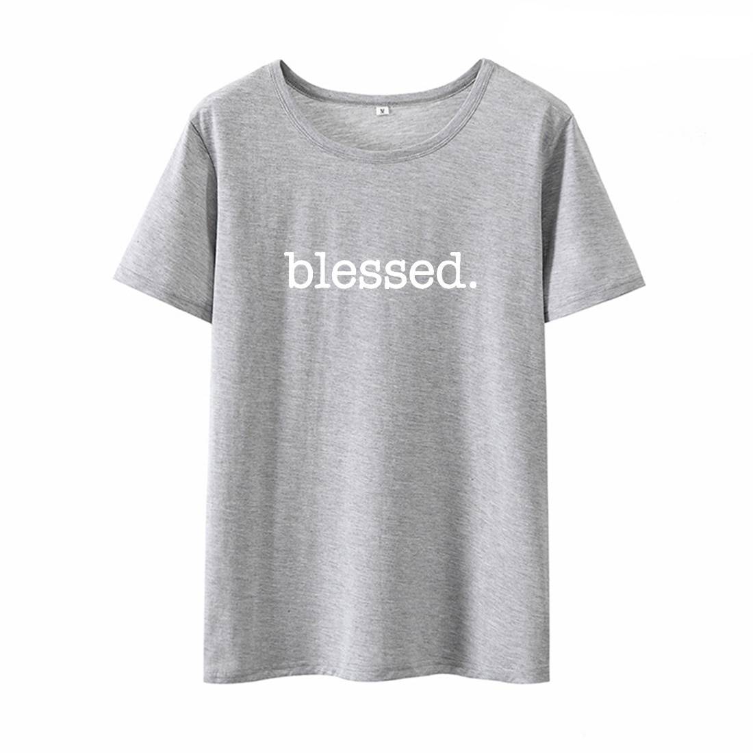 Women's Blessed Printed O-Neck T-Shirt