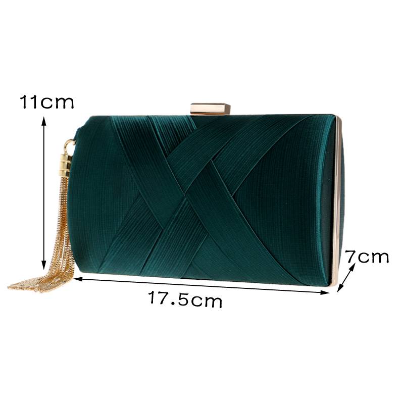 Women's Metal Tassel Clutch Bag