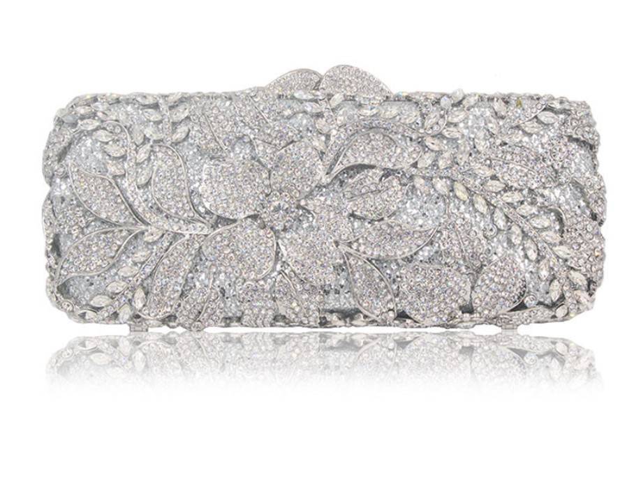 Women's Crystal Flower Evening Clutch