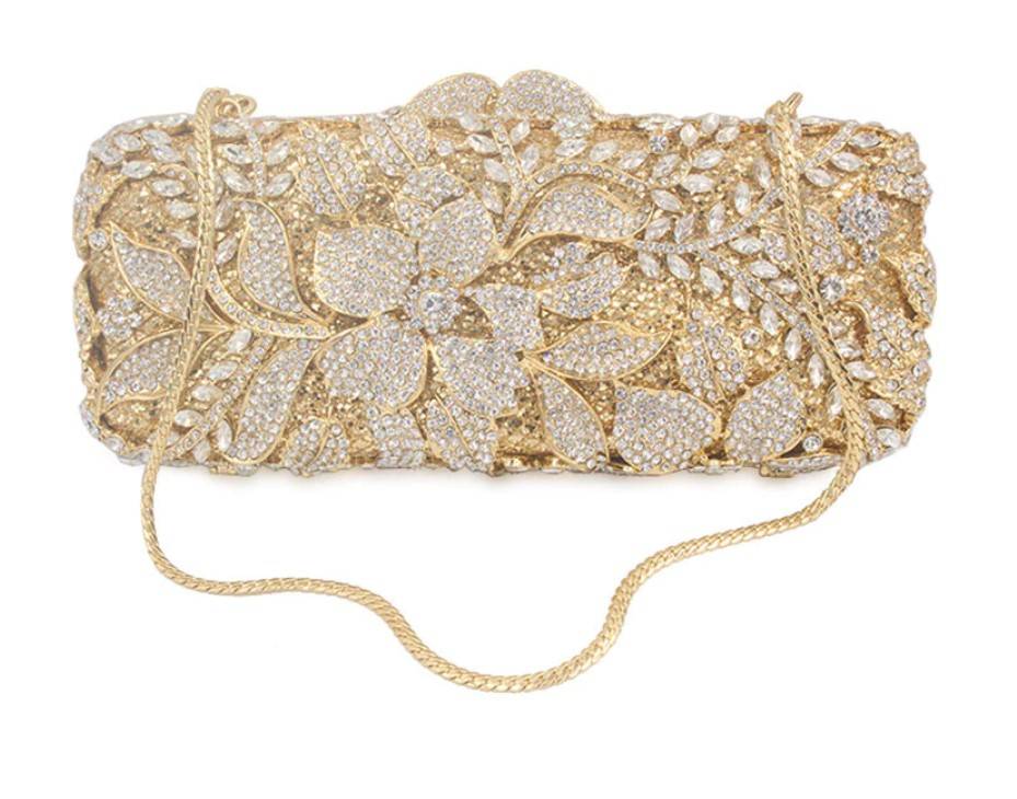 Women's Crystal Flower Evening Clutch