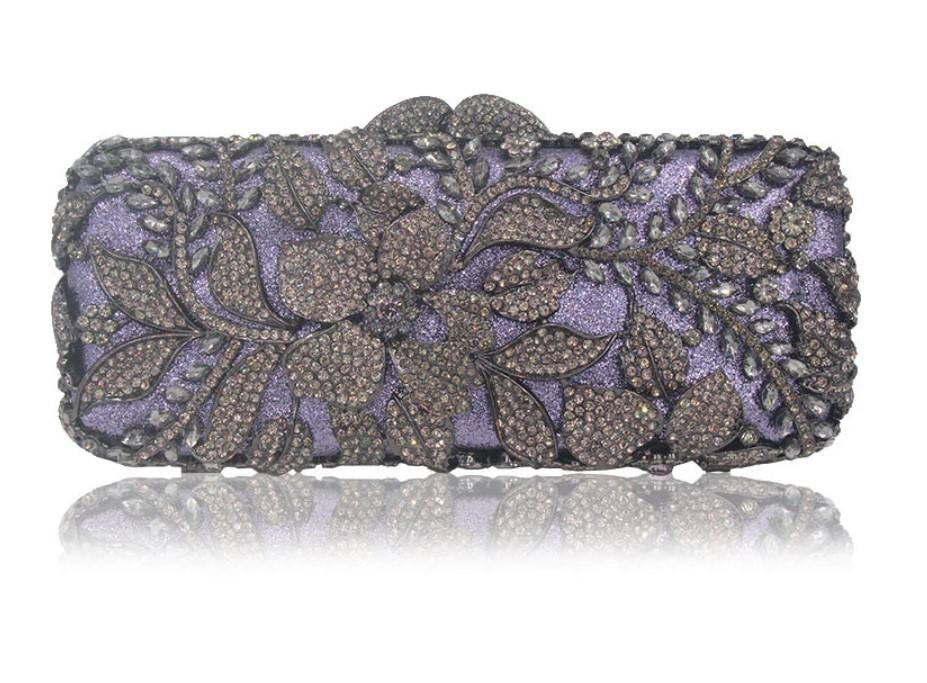 Women's Crystal Flower Evening Clutch