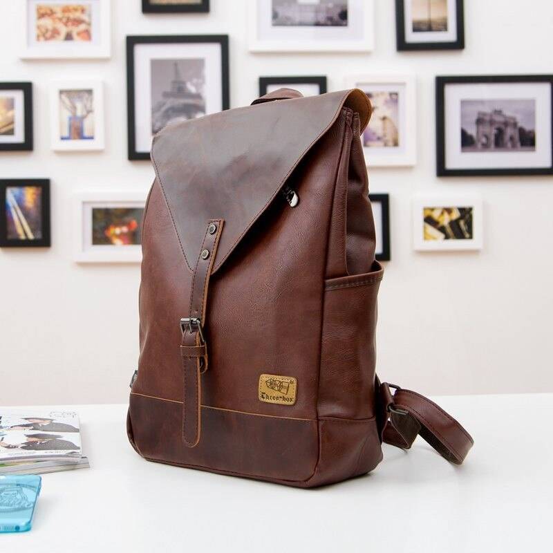Men's Travel PU Leather Backpack Men's Travel PU Leather Backpack