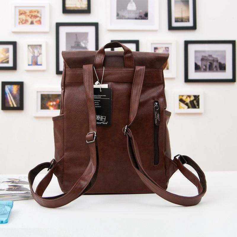 Men's Travel PU Leather Backpack Men's Travel PU Leather Backpack