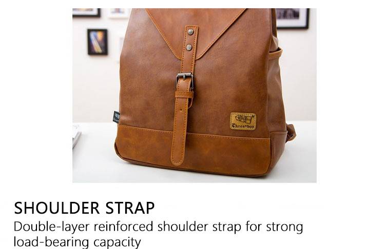 Men's Travel PU Leather Backpack Men's Travel PU Leather Backpack