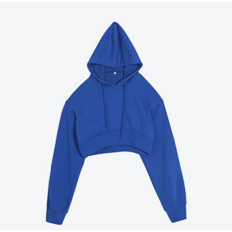 Women's Solid Color Cropped Hoodie