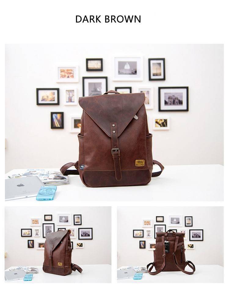 Men's Travel PU Leather Backpack Men's Travel PU Leather Backpack
