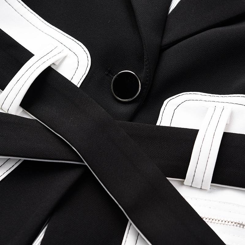 Women's Black Blazer White Pockets Women's Black Blazer White Pockets