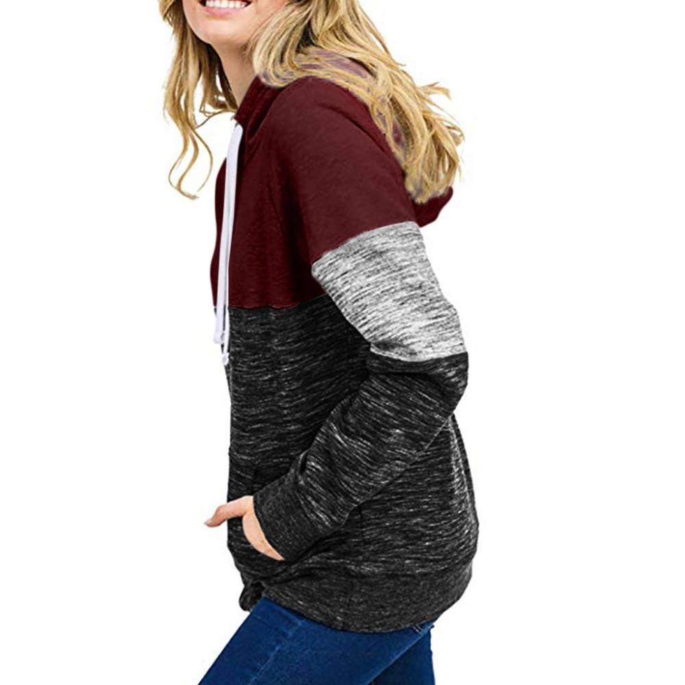 Women's Casual Tricolor Hoodie Women's Casual Tricolor Hoodie