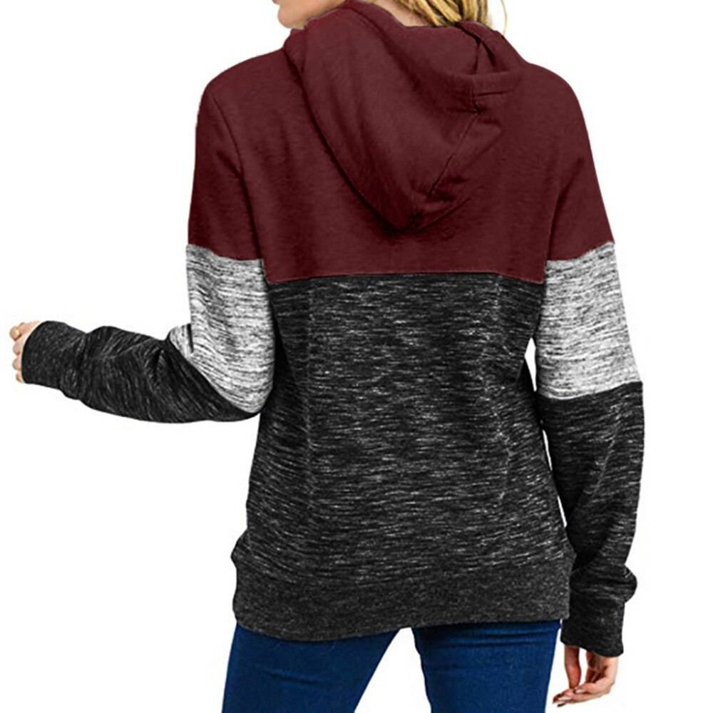 Women's Casual Tricolor Hoodie Women's Casual Tricolor Hoodie