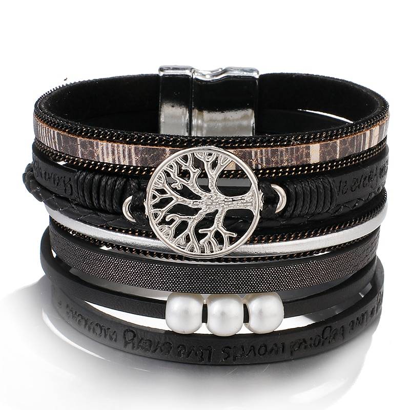 Tree of Life Pearl Leather Bracelet for Women Tree of Life Pearl Leather Bracelet for Women