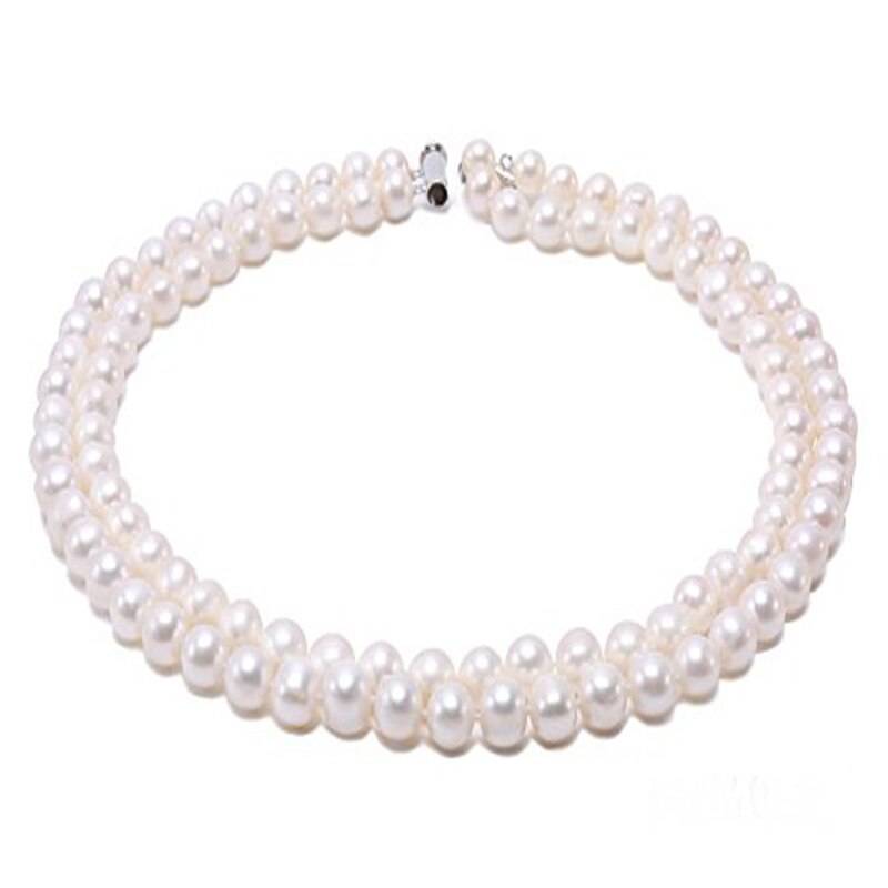 Women's Double Low Pearls Choker