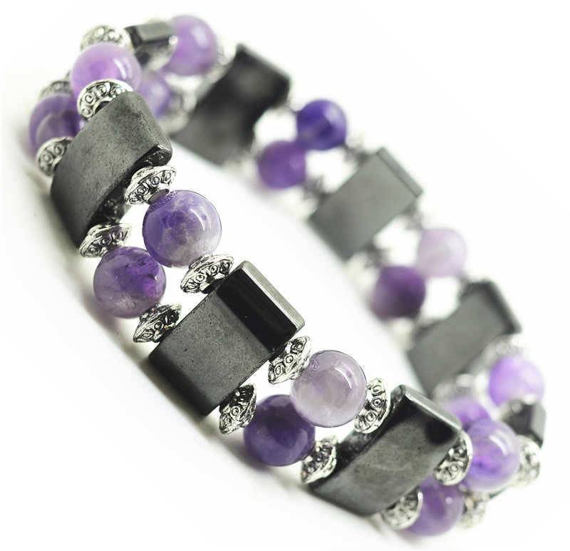 Women's Lilac Beads Magnetic Bracelet 5 Pcs Set Women's Lilac Beads Magnetic Bracelet 5 Pcs Set