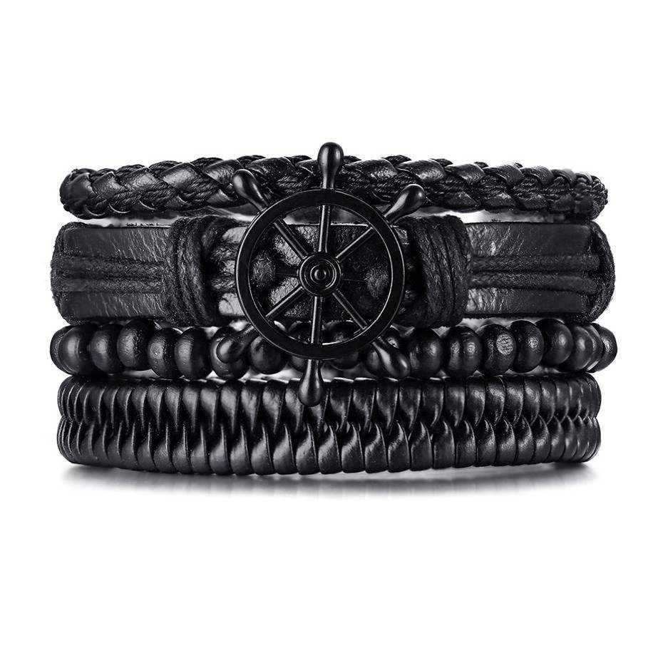 Women's Braided Leather Bracelets Set Women's Braided Leather Bracelets Set