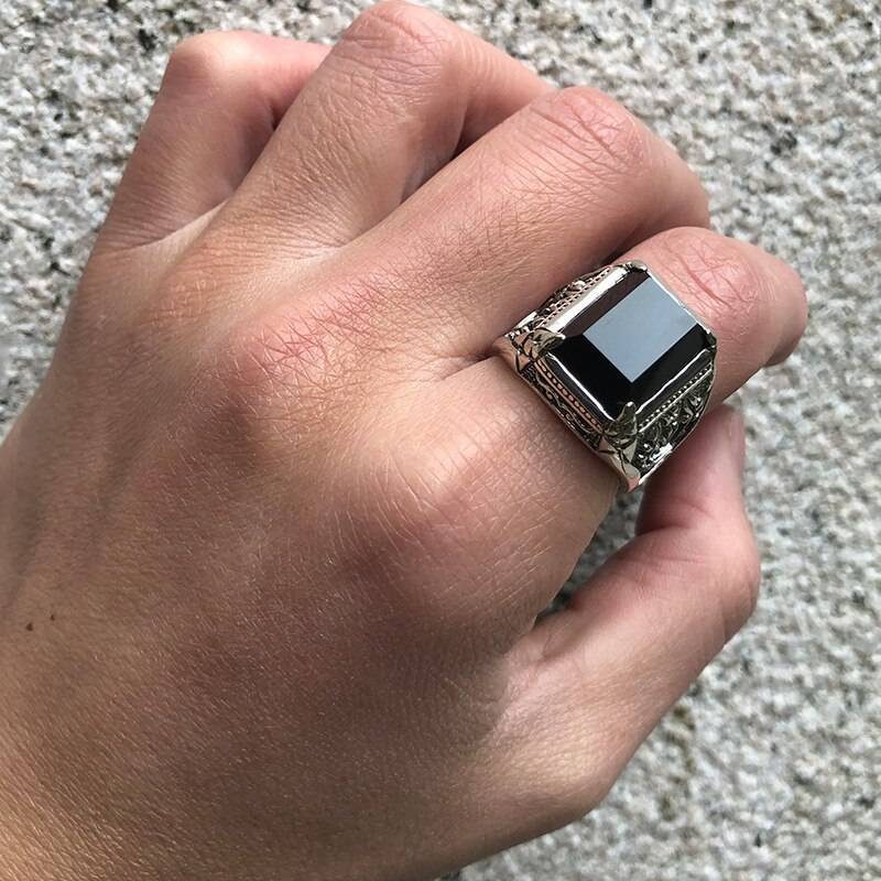 Men's Silver Onyx Ring Men's Silver Onyx Ring